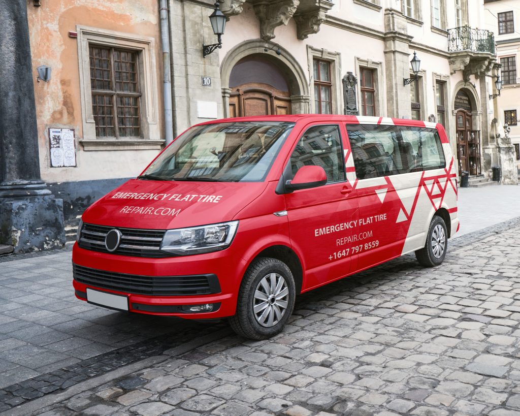 Elergency flat tire our van